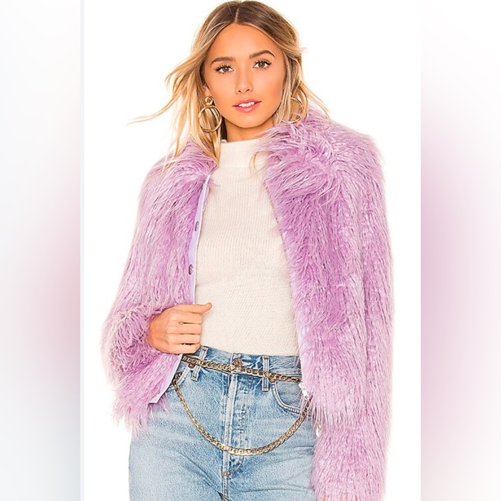 Majorelle amythest purple shaggy jacket